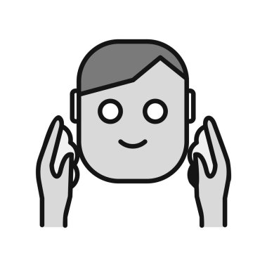 Yüz Temizleme Vektör Satırı Simgesi Tasarımı