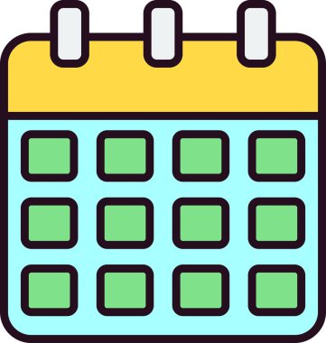 Calender Doğrusal Vektör Simgesi Tasarımı