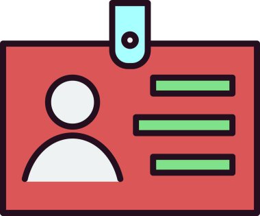 Kimlik Kartı Doğrusal Vektör Simgesi Tasarımı