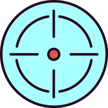 Hedef Doğrusal Vektör Simgesi Tasarımı