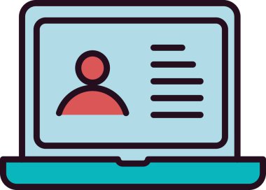 Portföy Doğrusal Vektör Simgesi Tasarımı