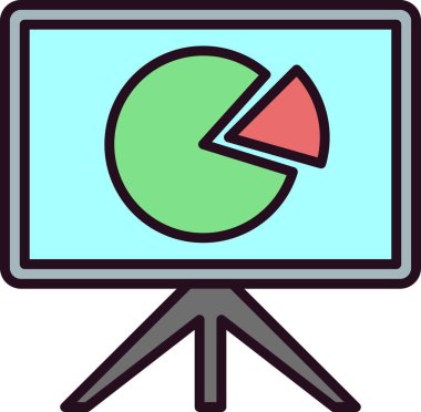 Pasta Grafiği Doğrusal Vektör Simgesi Tasarımı