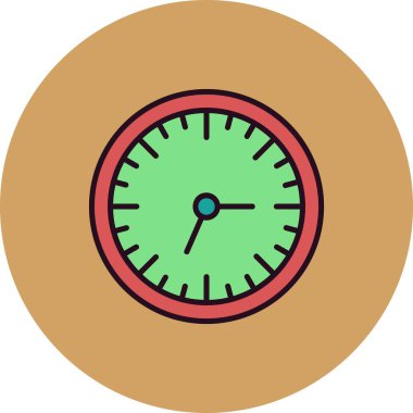 Wall Clock Filled Linear Vector Icon Desig clipart
