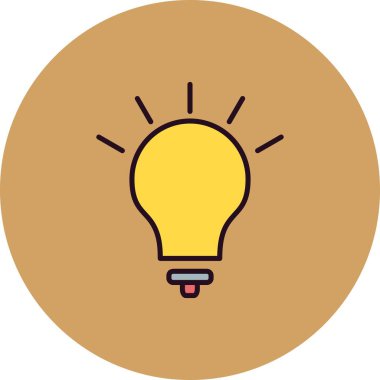 Fikir Doldurulmuş Doğrusal Vektör Simgesi Tasarımı