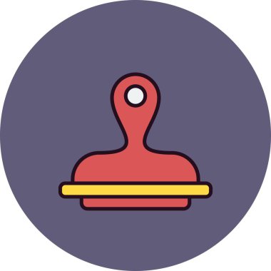 Damga Doldurulmuş Doğrusal Vektör Simgesi Tasarımı