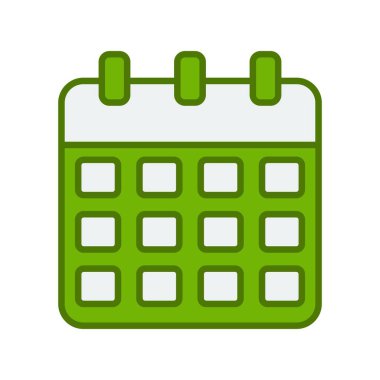 Takvim Doldurulmuş Doğrusal Vektör Simgesi Tasarımı