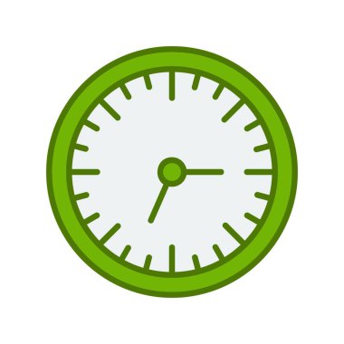 Duvar Saati Dolu Doğrusal Vektör Simgesi Tasarımı