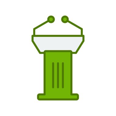 Podyum Dolu Doğrusal Vektör Simgesi Tasarımı