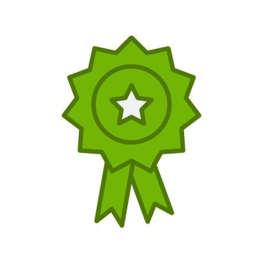 Rozet Doldurulmuş Doğrusal Vektör Simgesi Tasarımı