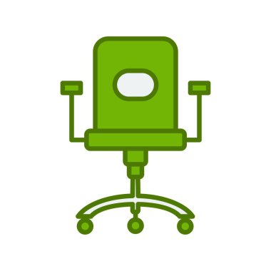 Ofis Sandalyesi Doğrusal Vektör Simgesi Tasarımı