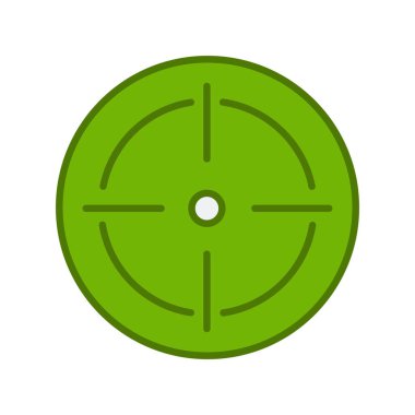 Hedef Doldurulmuş Doğrusal Vektör Simgesi Tasarımı