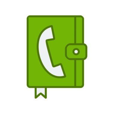 İletişim Defteri Doğrusal Vektör Simgesi Tasarımı