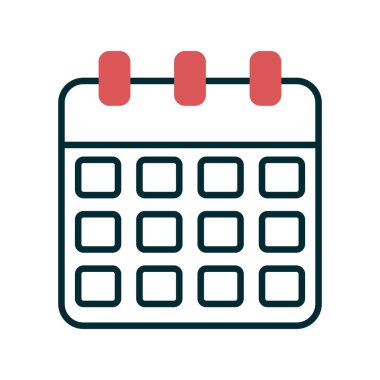 Takvim Doldurulmuş Doğrusal Vektör Simgesi Tasarımı