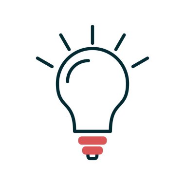 Ampul Doldurulmuş Doğrusal Vektör Simgesi Tasarımı