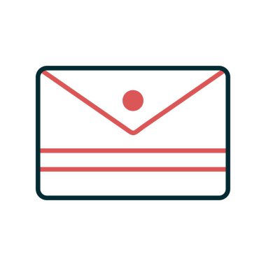 Zarf Doldurulmuş Doğrusal Vektör Simgesi Tasarımı