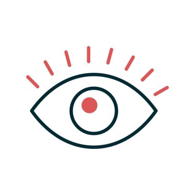 Göz Doldurulmuş Doğrusal Vektör Simgesi Tasarımı