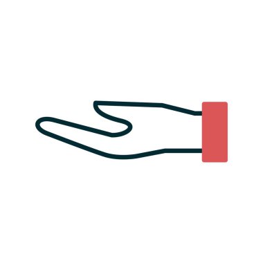 El Doldurulmuş Doğrusal Vektör Simgesi Tasarımı