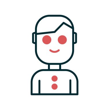 Avatar Doldurulmuş Doğrusal Vektör Simgesi Tasarımı