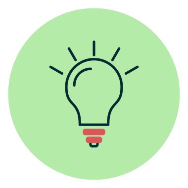 Ampul Doldurulmuş Doğrusal Vektör Simgesi Tasarımı