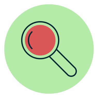 Büyütücü Cam Doldurulmuş Doğrusal Vektör Simgesi Tasarımı