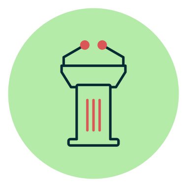 Podyum Dolu Doğrusal Vektör Simgesi Tasarımı