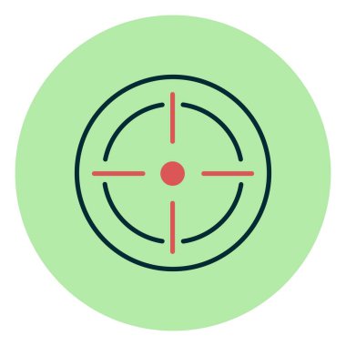 Hedef Doldurulmuş Doğrusal Vektör Simgesi Tasarımı