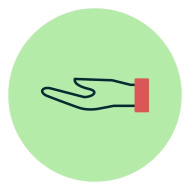 El Doldurulmuş Doğrusal Vektör Simgesi Tasarımı