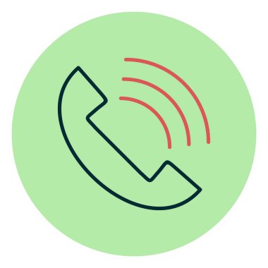 Telefon Araması Dolu Doğrusal Vektör Simgesi Tasarımı