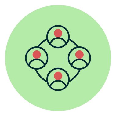 Takım Dolu Doğrusal Vektör Simgesi Tasarımı