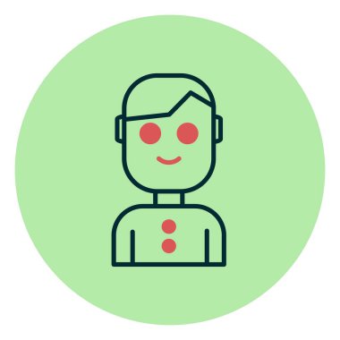 Avatar Doldurulmuş Doğrusal Vektör Simgesi Tasarımı