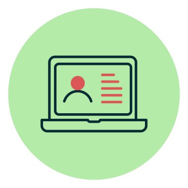 Portföy Doldurulmuş Doğrusal Vektör Simgesi Tasarımı