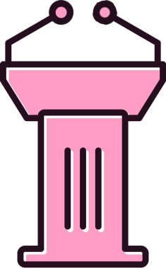 Podyum Dolu Doğrusal Vektör Simgesi Tasarımı