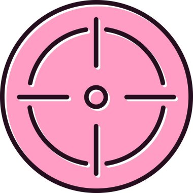 Hedef Doldurulmuş Doğrusal Vektör Simgesi Tasarımı