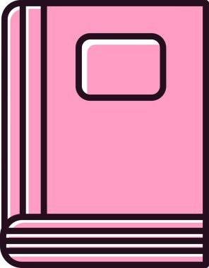 Doğrusal Vektör Simgesi Tasarımı Doldurulmuş Kitap