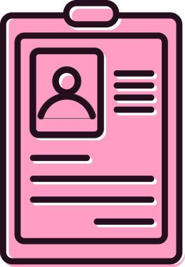 Müfredat Vitae Doğrusal Vektör Simgesi Tasarımı