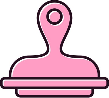 Damga Doldurulmuş Doğrusal Vektör Simgesi Tasarımı