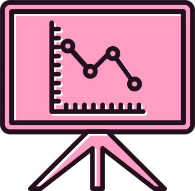 Sunum Doldurulmuş Doğrusal Vektör Simgesi Tasarımı