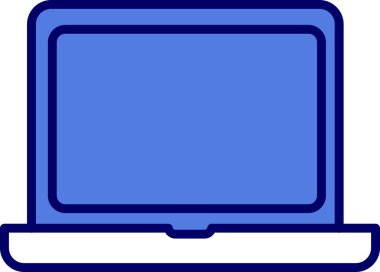 Dizüstü Bilgisayarlı Doğrusal Vektör Simgesi Tasarımı