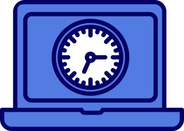 Dizüstü Bilgisayarı Doldurulmuş Doğrusal Vektör Simgesi Tasarımı