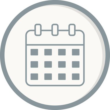 Takvim Doldurulmuş Doğrusal Vektör Simgesi Tasarımı