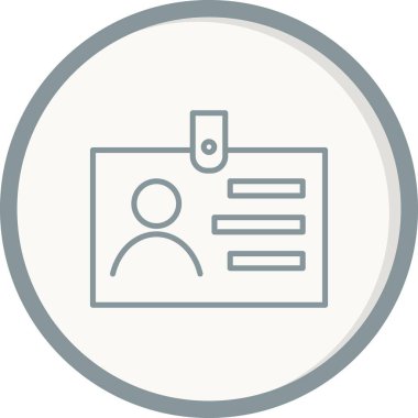 Kimlik Kartı Doldurulmuş Doğrusal Vektör Simgesi Tasarımı