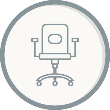 Ofis Sandalyesi Doğrusal Vektör Simgesi Tasarımı
