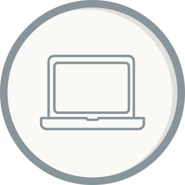 Dizüstü Bilgisayarlı Doğrusal Vektör Simgesi Tasarımı