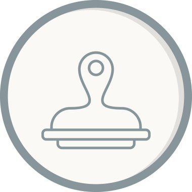 Damga Doldurulmuş Doğrusal Vektör Simgesi Tasarımı