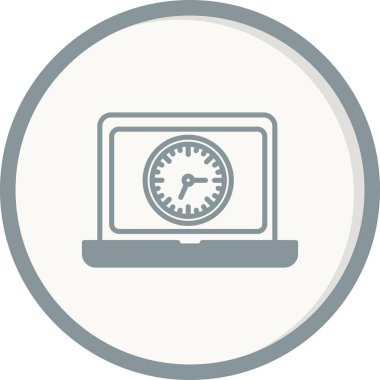 Dizüstü Bilgisayarı Doldurulmuş Doğrusal Vektör Simgesi Tasarımı