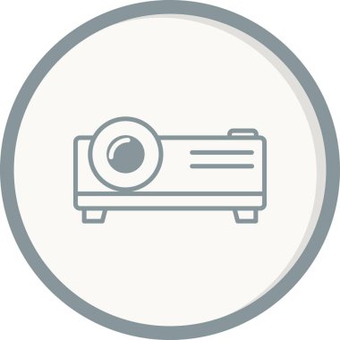 Projektör Doğrusal Vektör Simgesi Tasarımı