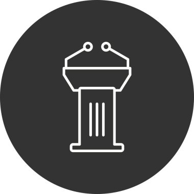 Podyum Dolu Doğrusal Vektör Simgesi Tasarımı