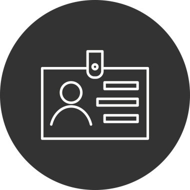 Kimlik Kartı Doldurulmuş Doğrusal Vektör Simgesi Tasarımı