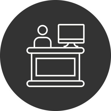 Doğrusal Vektör Simgesi Tasarımı Dolu Resepsiyon