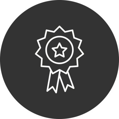 Rozet Doldurulmuş Doğrusal Vektör Simgesi Tasarımı